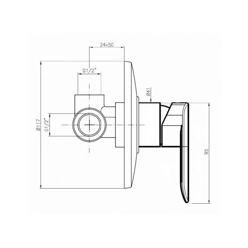 Miscelatore Doccia E500 completo ad incasso 1 via cromo